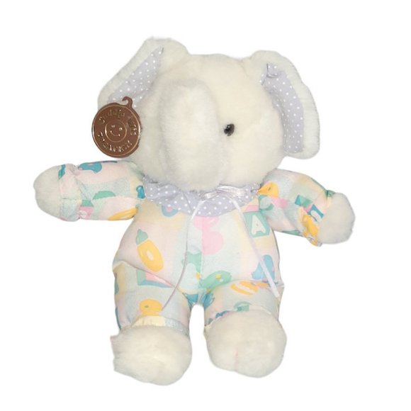 Vintage 1989 Cuddle Wit White Elephant Cloth Outfit Stuffed Plush Toy 11" - Picture 3 of 10